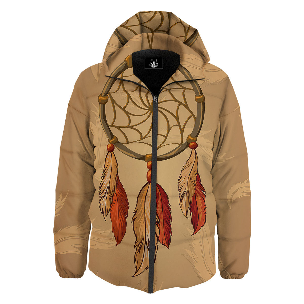 Dream Catcher Native American Print Down Jacket-grizzshop