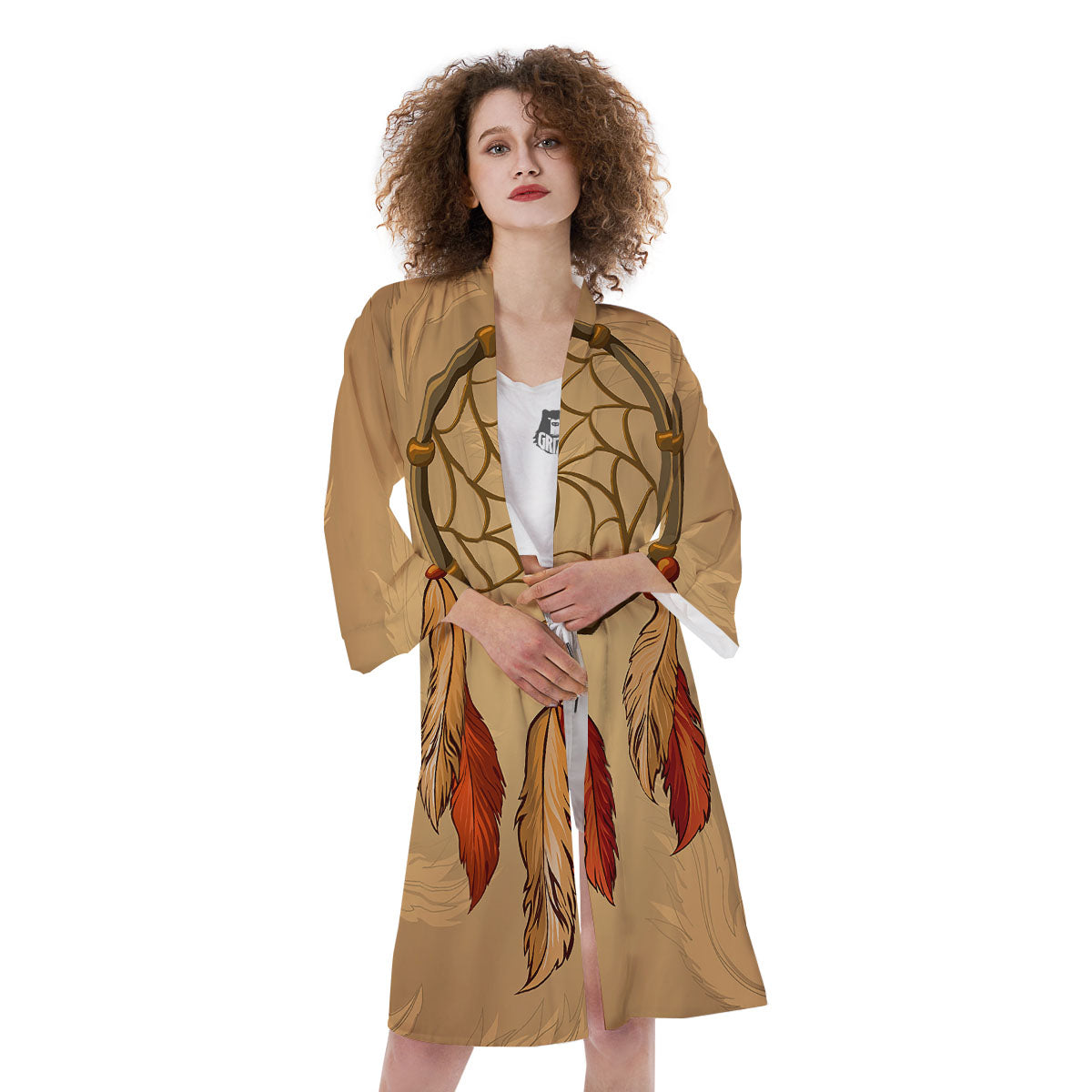 Dream Catcher Native American Print Kimono-grizzshop