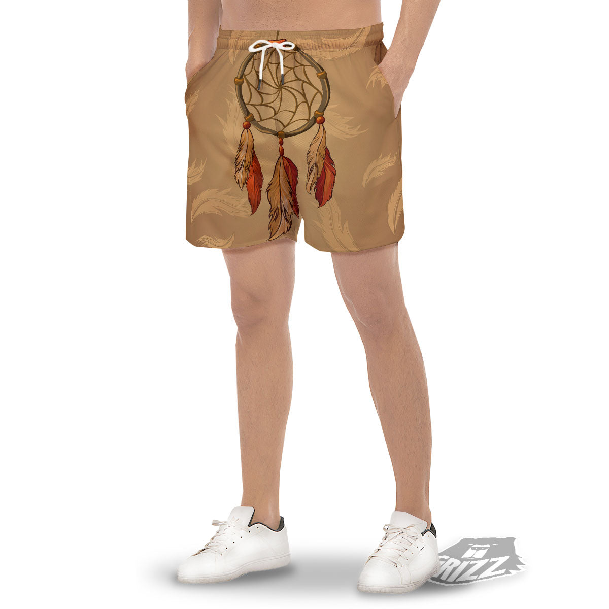 Dream Catcher Native American Print Men's Gym Shorts-grizzshop