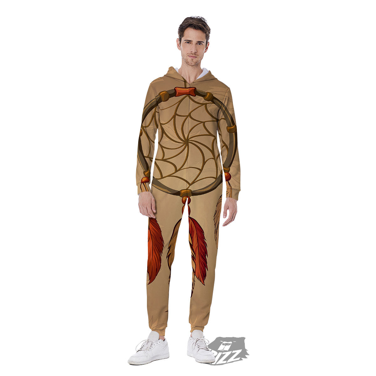 Dream Catcher Native American Print Men's Jumpsuit-grizzshop