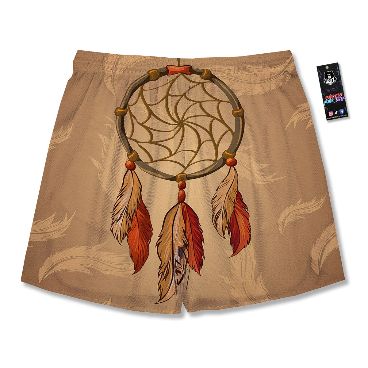 Dream Catcher Native American Print Men's Running Shorts-grizzshop