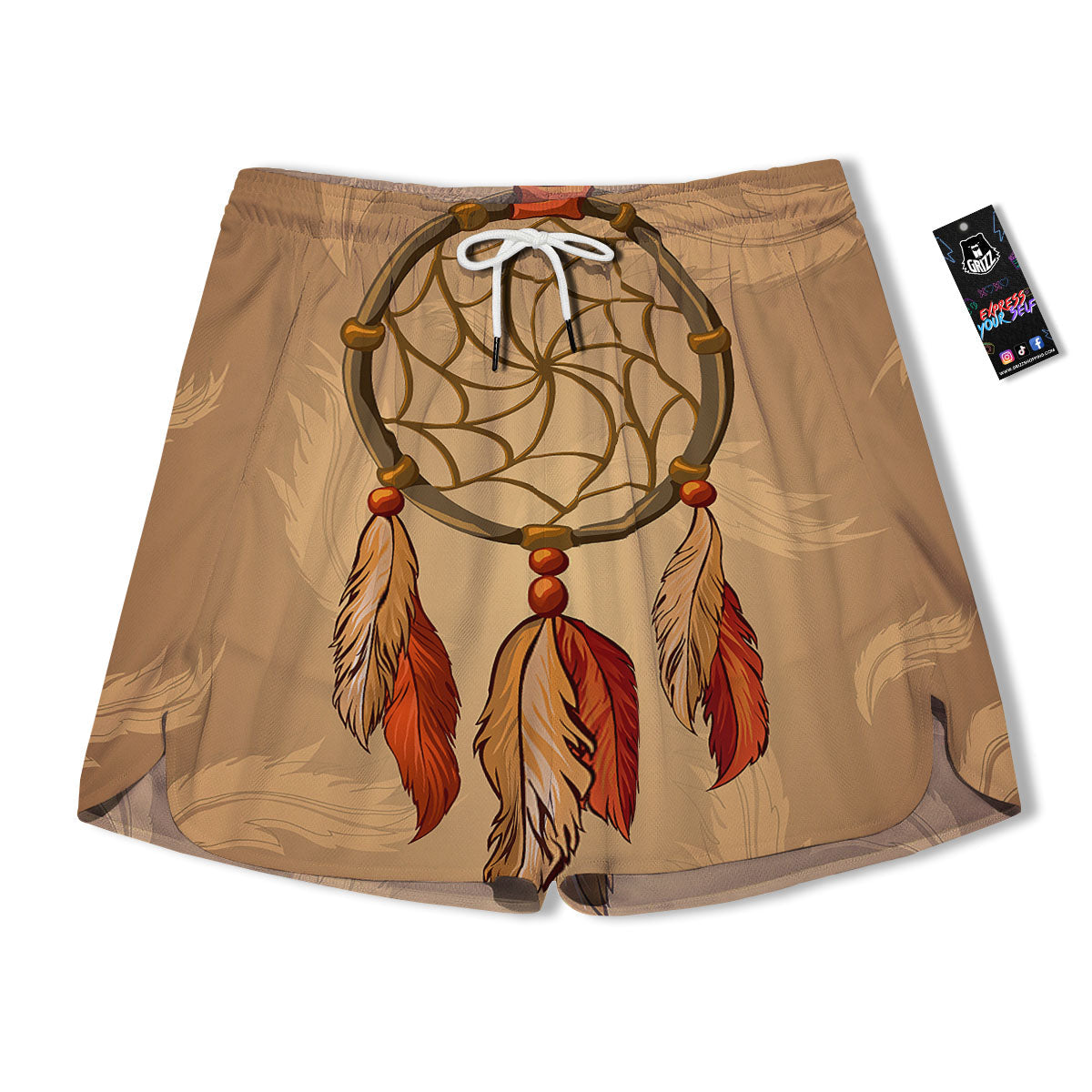 Dream Catcher Native American Print Men's Running Shorts-grizzshop