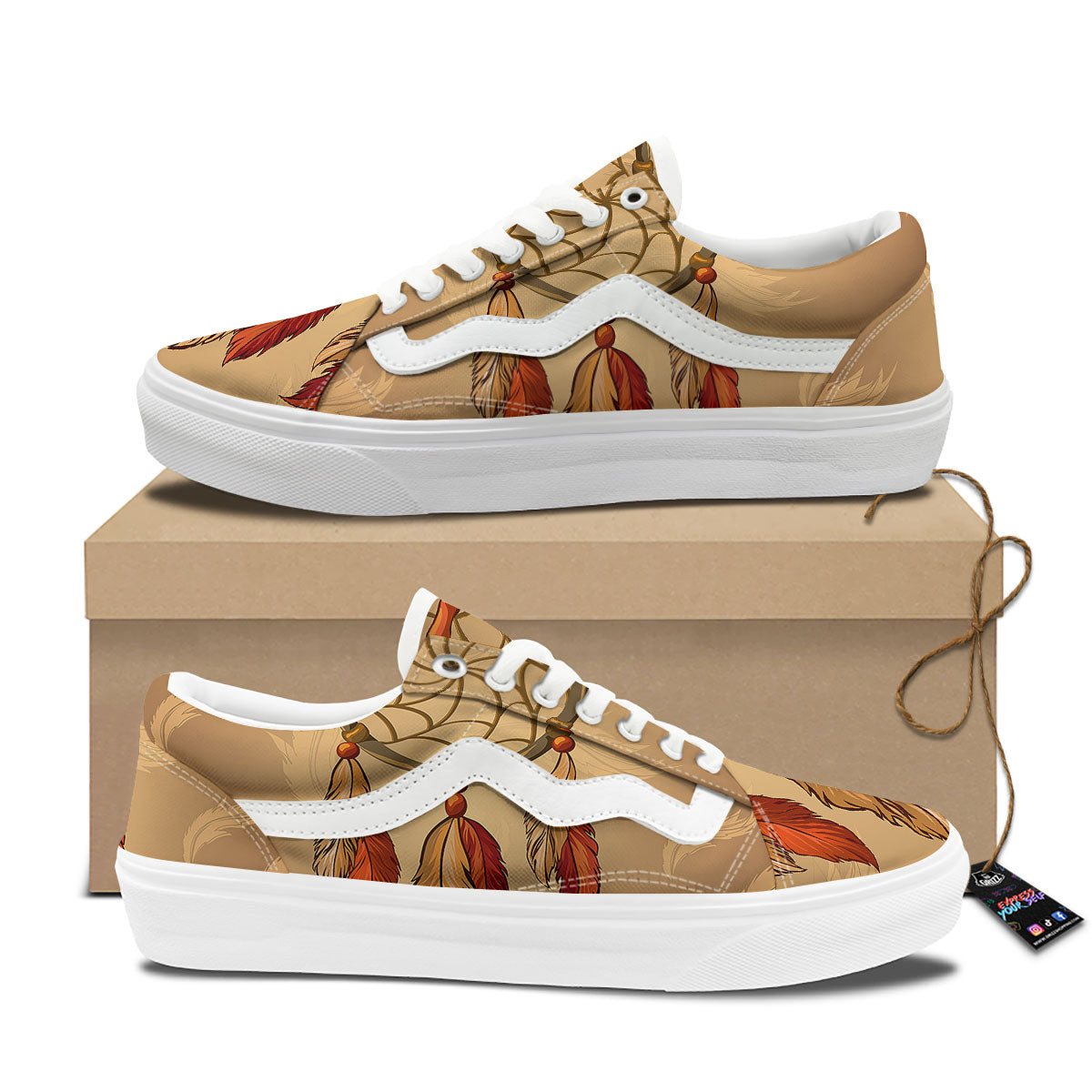 Dream Catcher Native American Print Skate Shoes-grizzshop