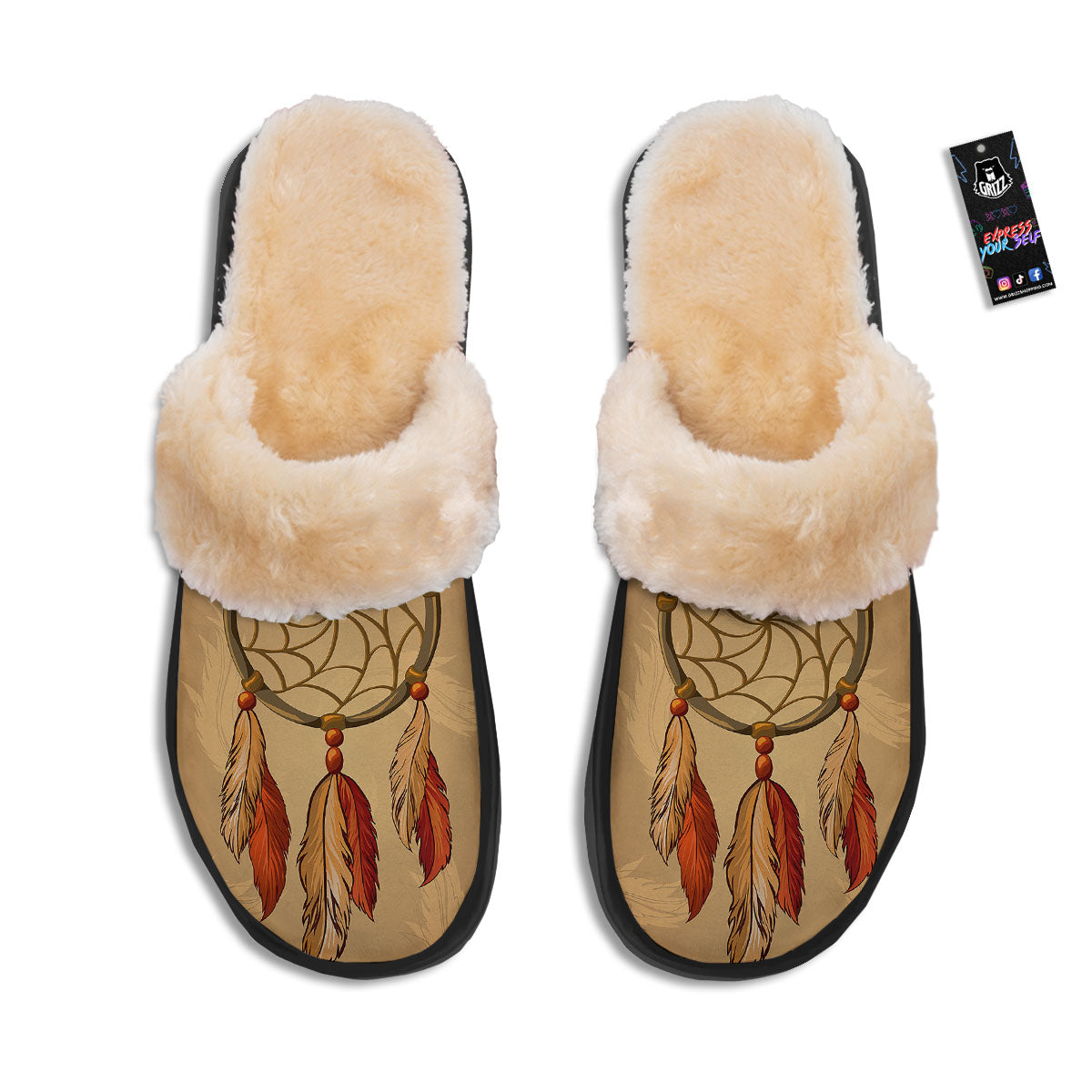 Dream Catcher Native American Print Slippers-grizzshop