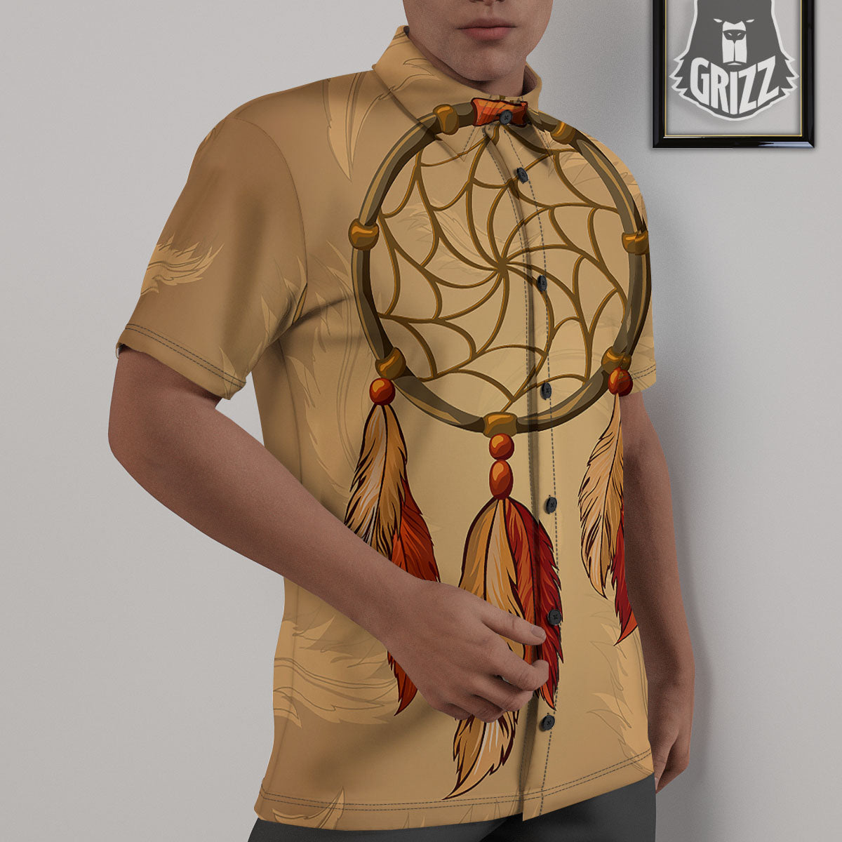 Dream Catcher Native American Print Untucked Shirts-grizzshop