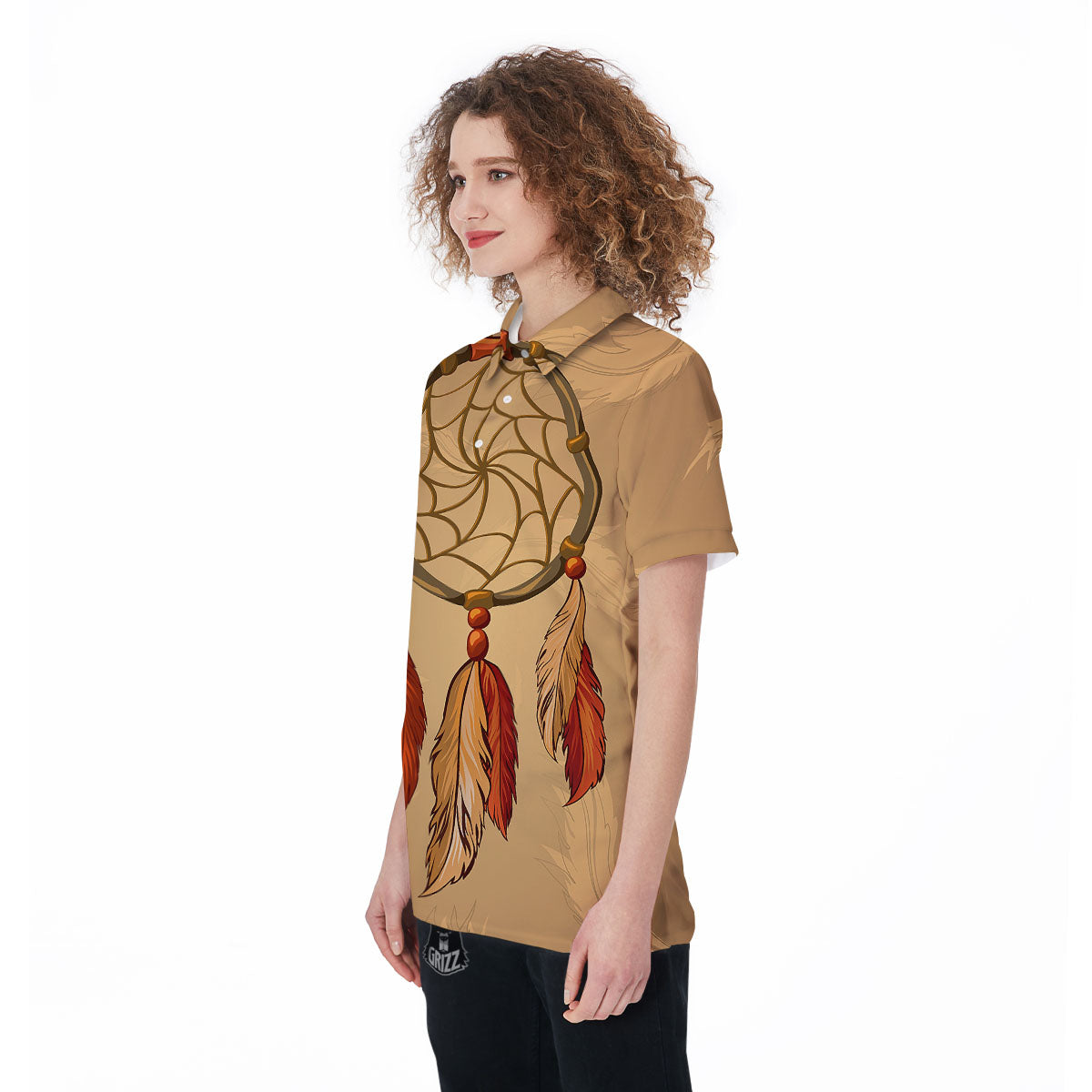 Dream Catcher Native American Print Women's Golf Shirts-grizzshop