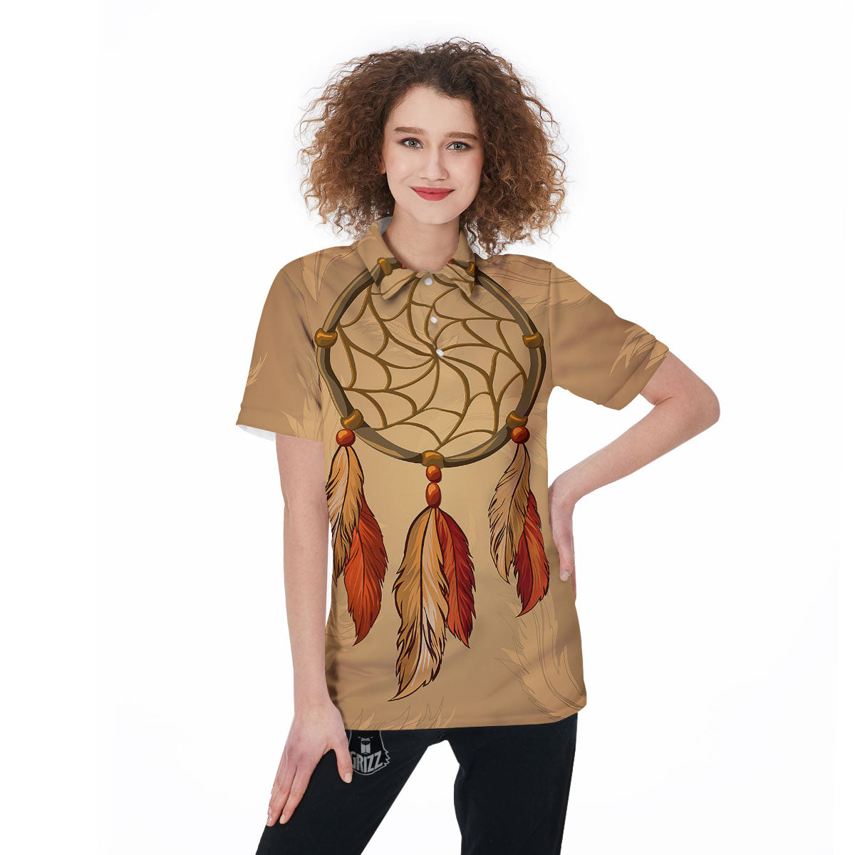 Dream Catcher Native American Print Women's Golf Shirts-grizzshop