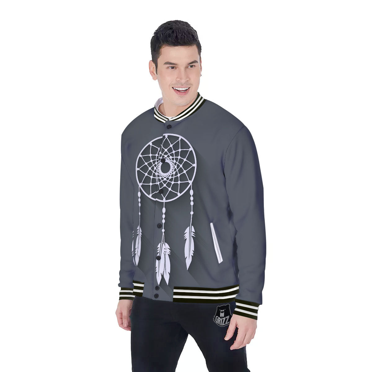 Dream Catcher Native Tribal Print Baseball Jacket-grizzshop