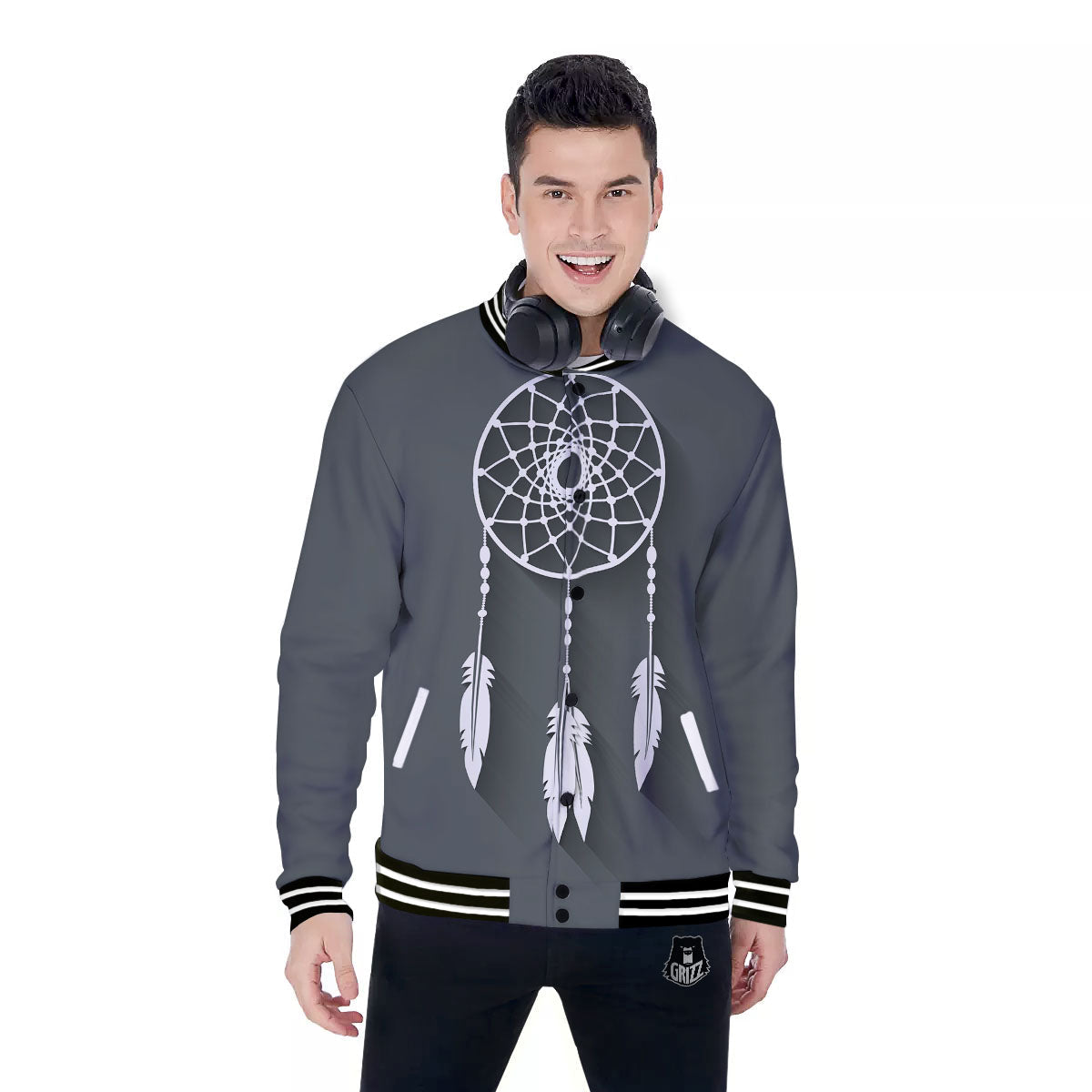 Dream Catcher Native Tribal Print Baseball Jacket-grizzshop