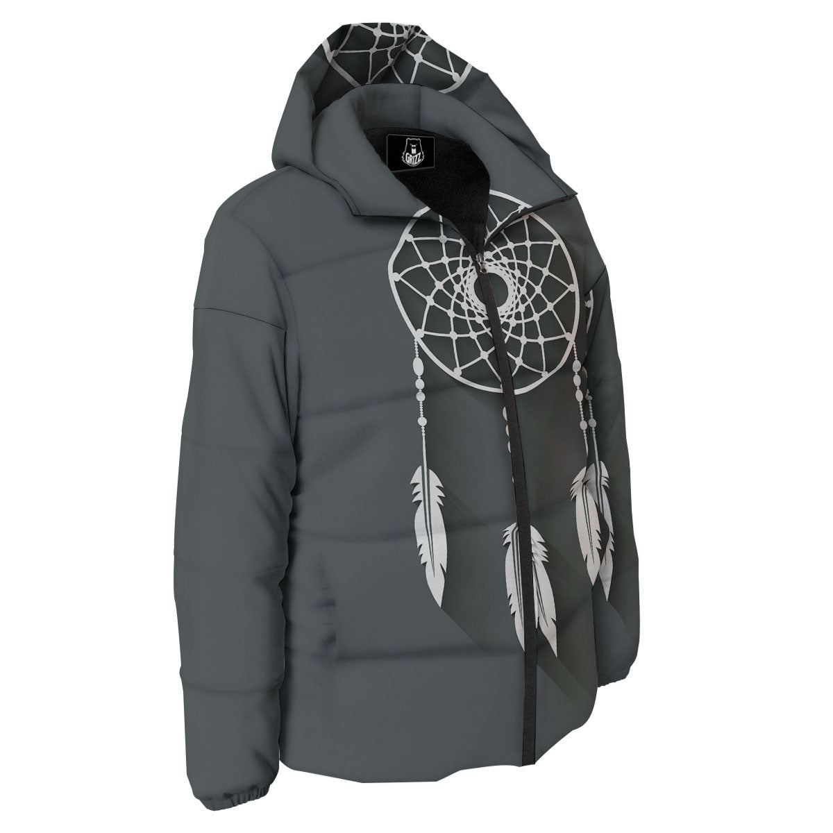 Dream Catcher Native Tribal Print Down Jacket-grizzshop