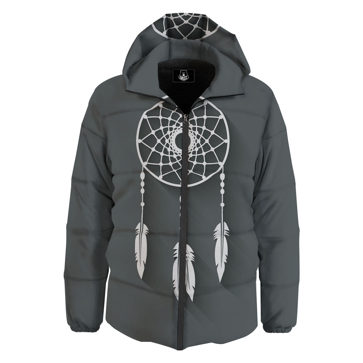 Dream Catcher Native Tribal Print Down Jacket-grizzshop