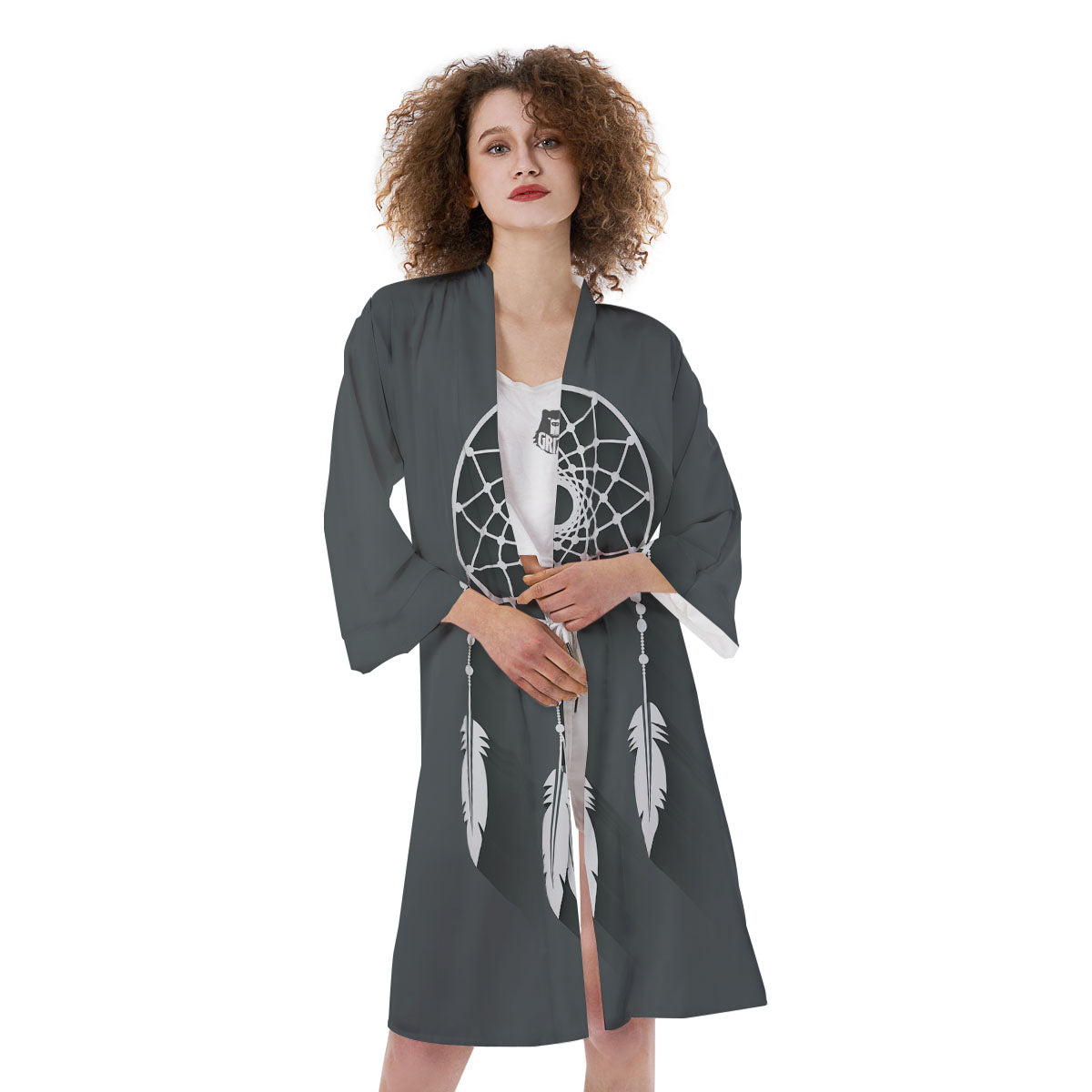 Dream Catcher Native Tribal Print Kimono-grizzshop
