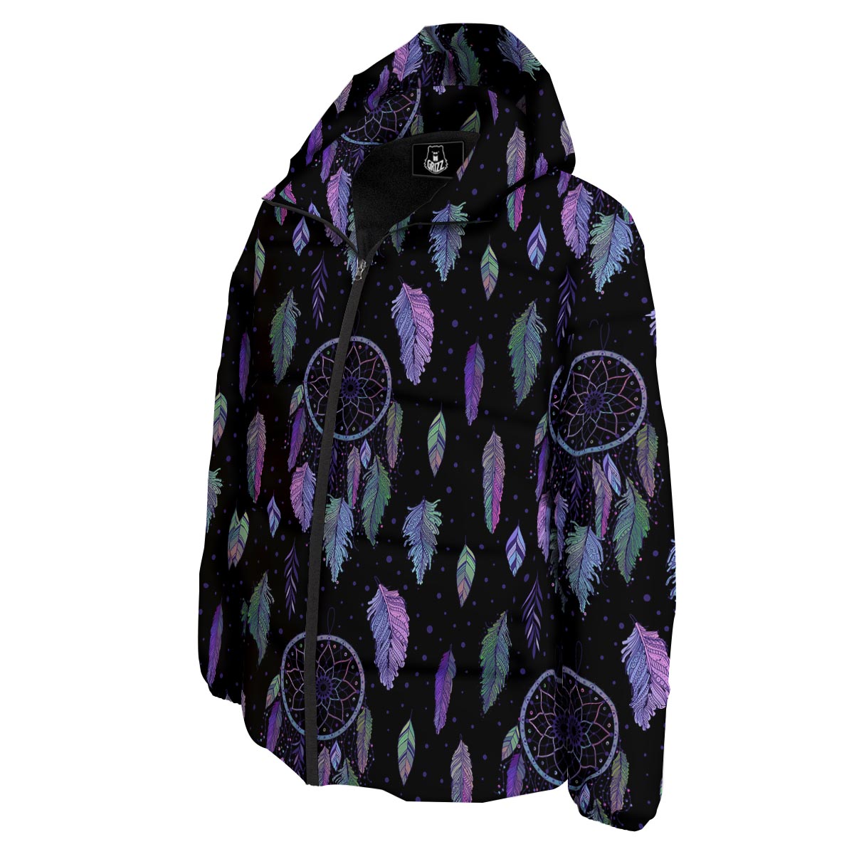 Dream Catcher Purple And Teal Print Pattern Down Jacket-grizzshop