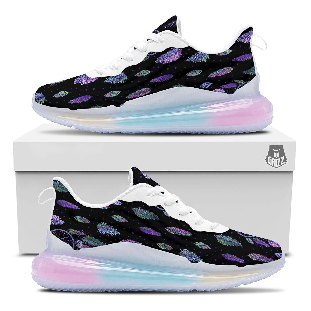 Dream Catcher Purple And Teal Print Pattern Running Sneakers-grizzshop