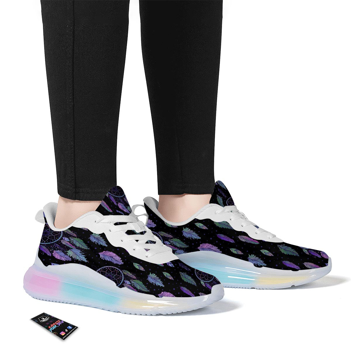 Dream Catcher Purple And Teal Print Pattern Running Sneakers-grizzshop