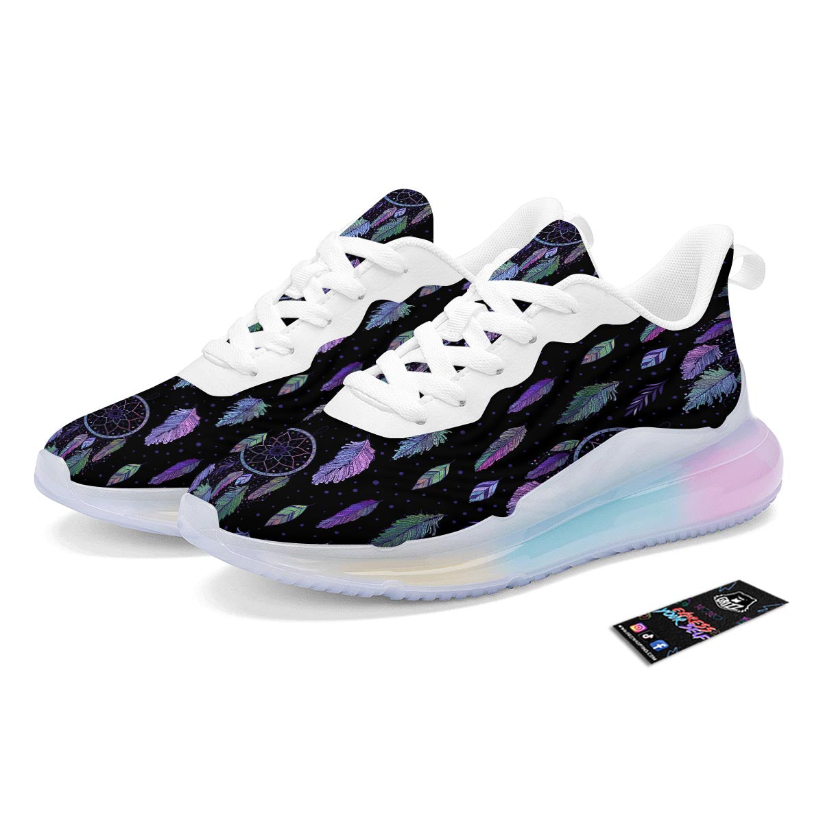 Dream Catcher Purple And Teal Print Pattern Running Sneakers-grizzshop