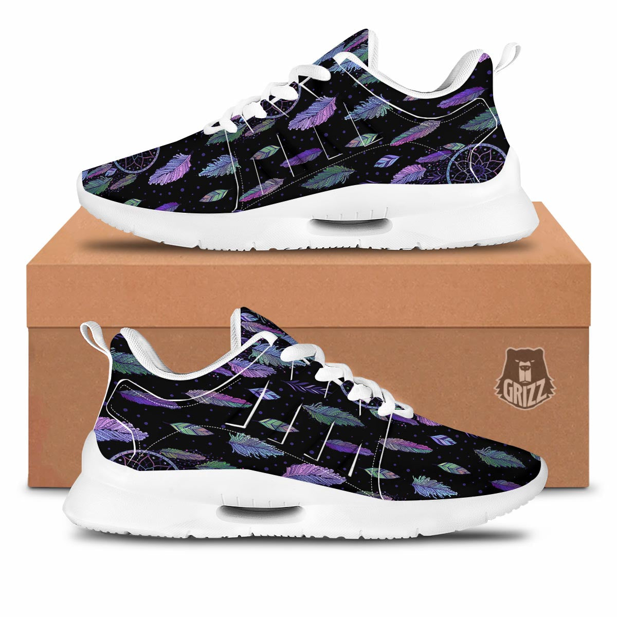 Dream Catcher Purple And Teal Print Pattern Tennis Shoes-grizzshop