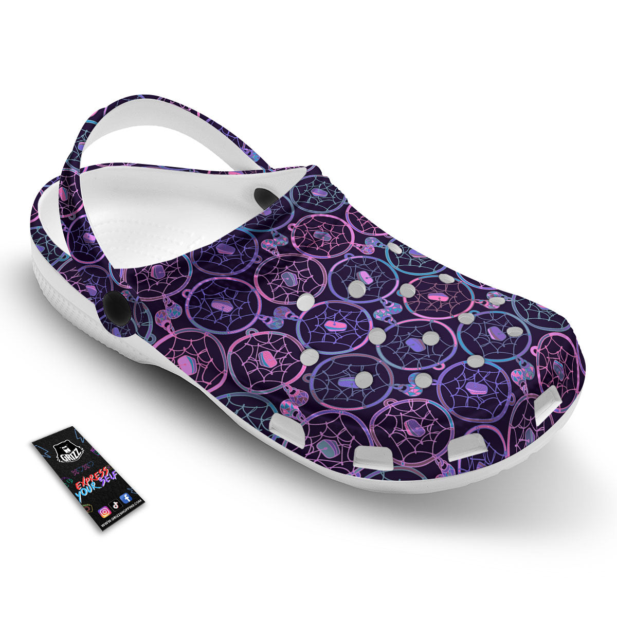 Dream Catcher Purple Boho Print Pattern Clog-grizzshop