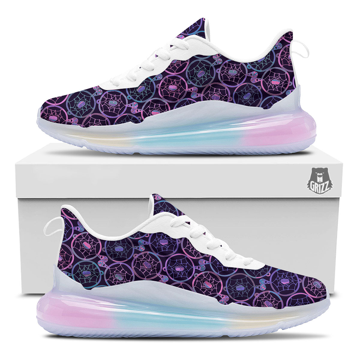 Dream Catcher Purple Boho Print Pattern Running Sneakers-grizzshop