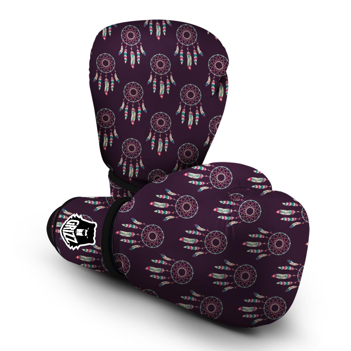 Dream Catcher Purple Feather Boxing Gloves-grizzshop
