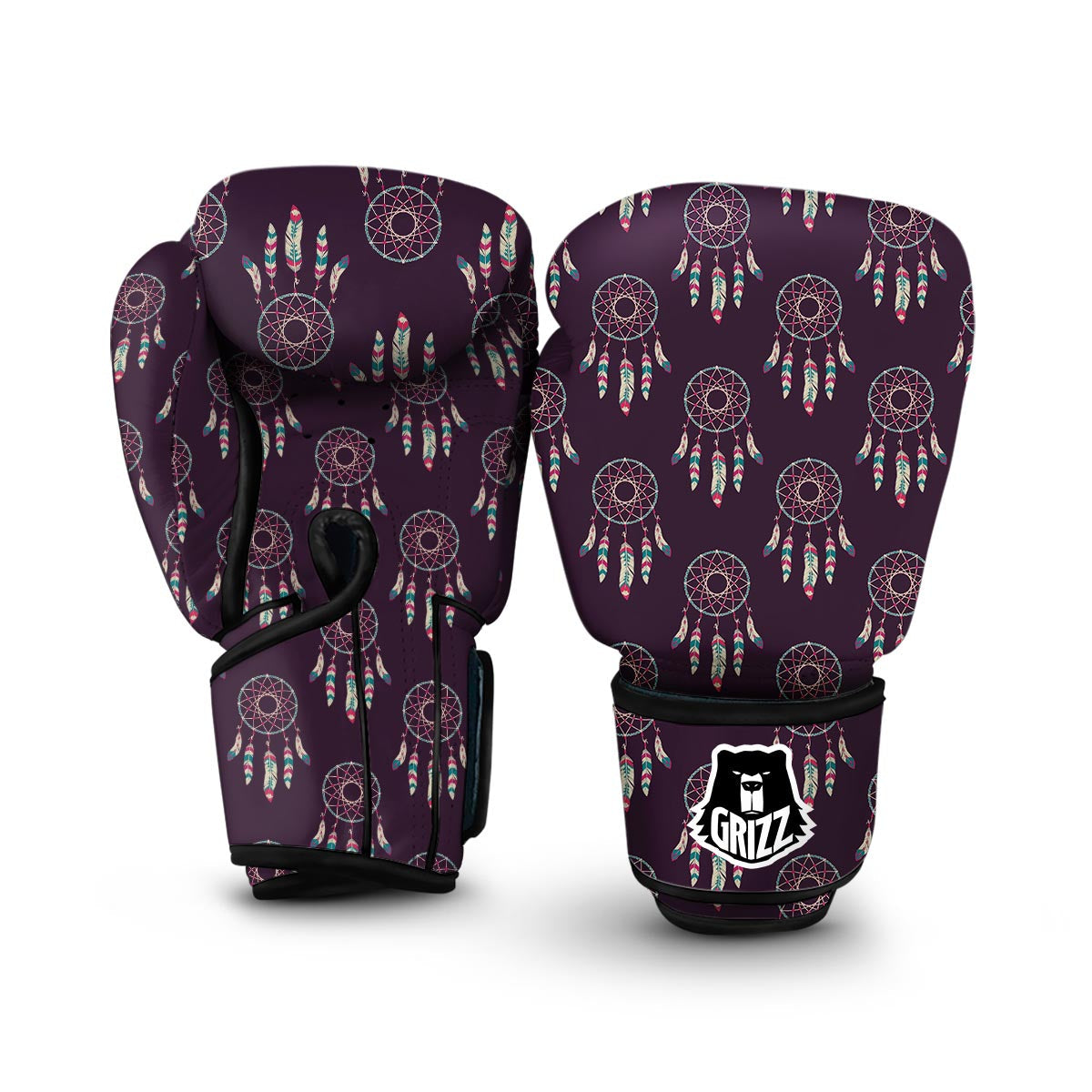 Dream Catcher Purple Feather Boxing Gloves-grizzshop