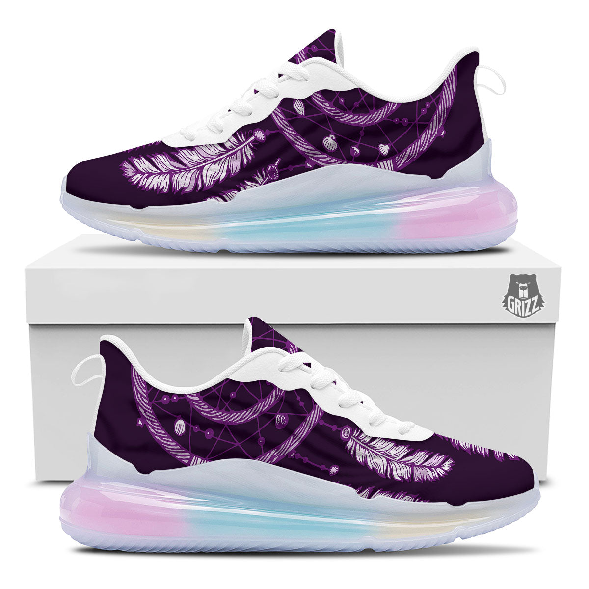 Dream Catcher Purple Indian Print Running Sneakers-grizzshop