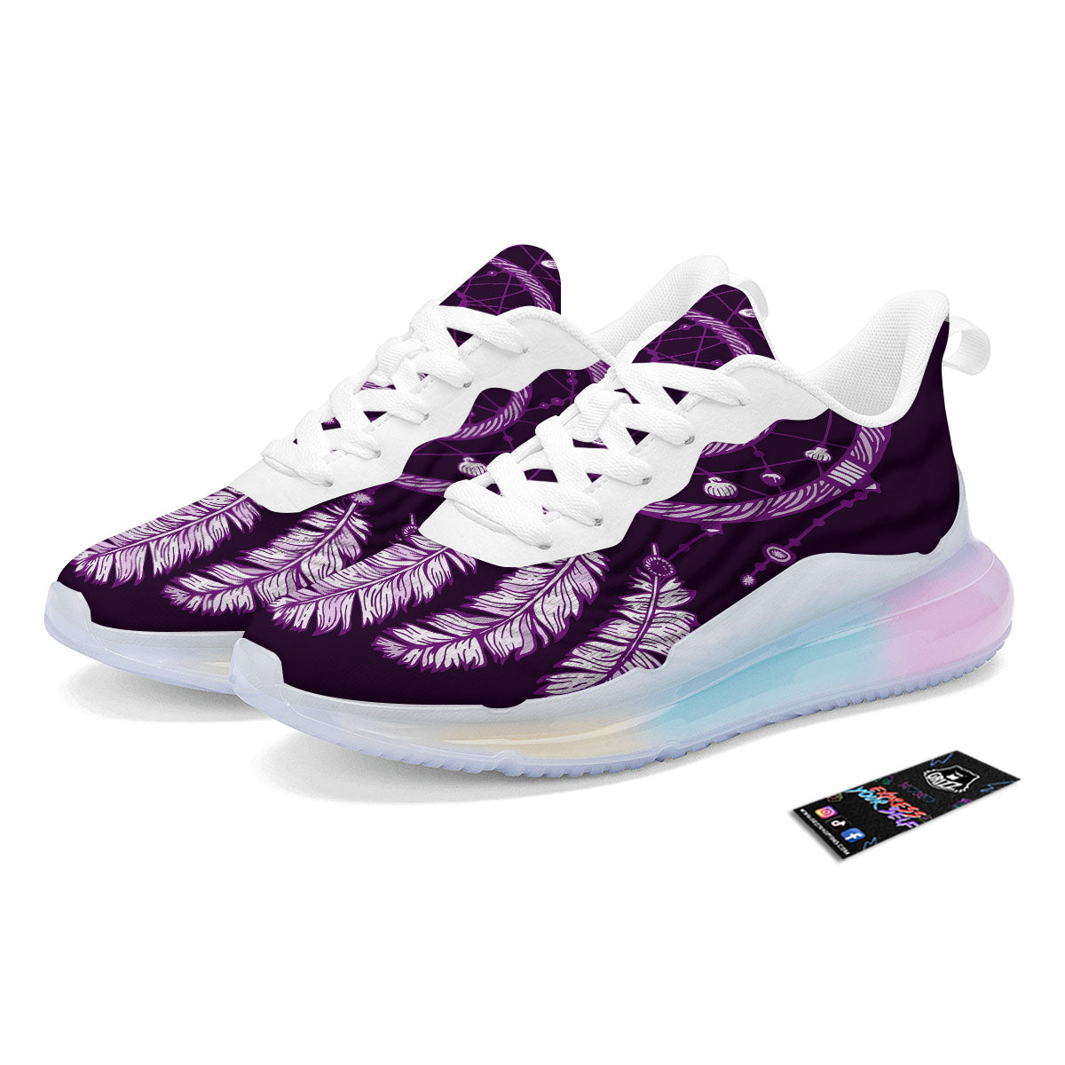 Dream Catcher Purple Indian Print Running Sneakers-grizzshop