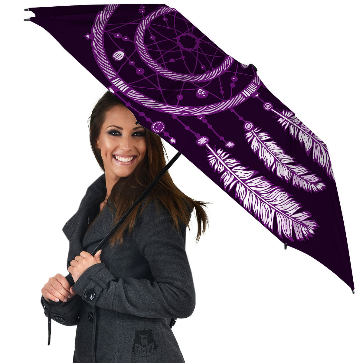 Dream Catcher Purple Indian Print Umbrella-grizzshop