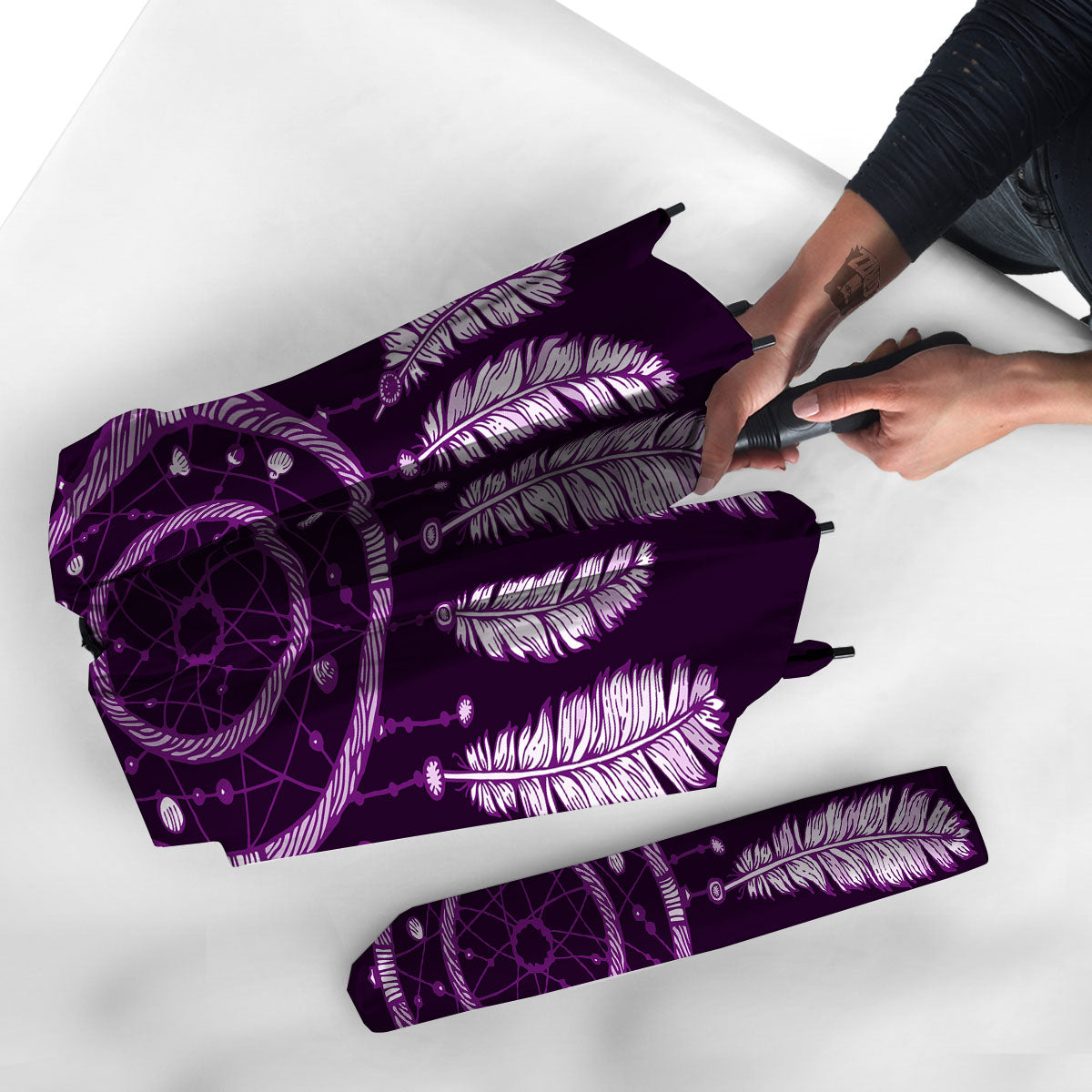 Dream Catcher Purple Indian Print Umbrella-grizzshop