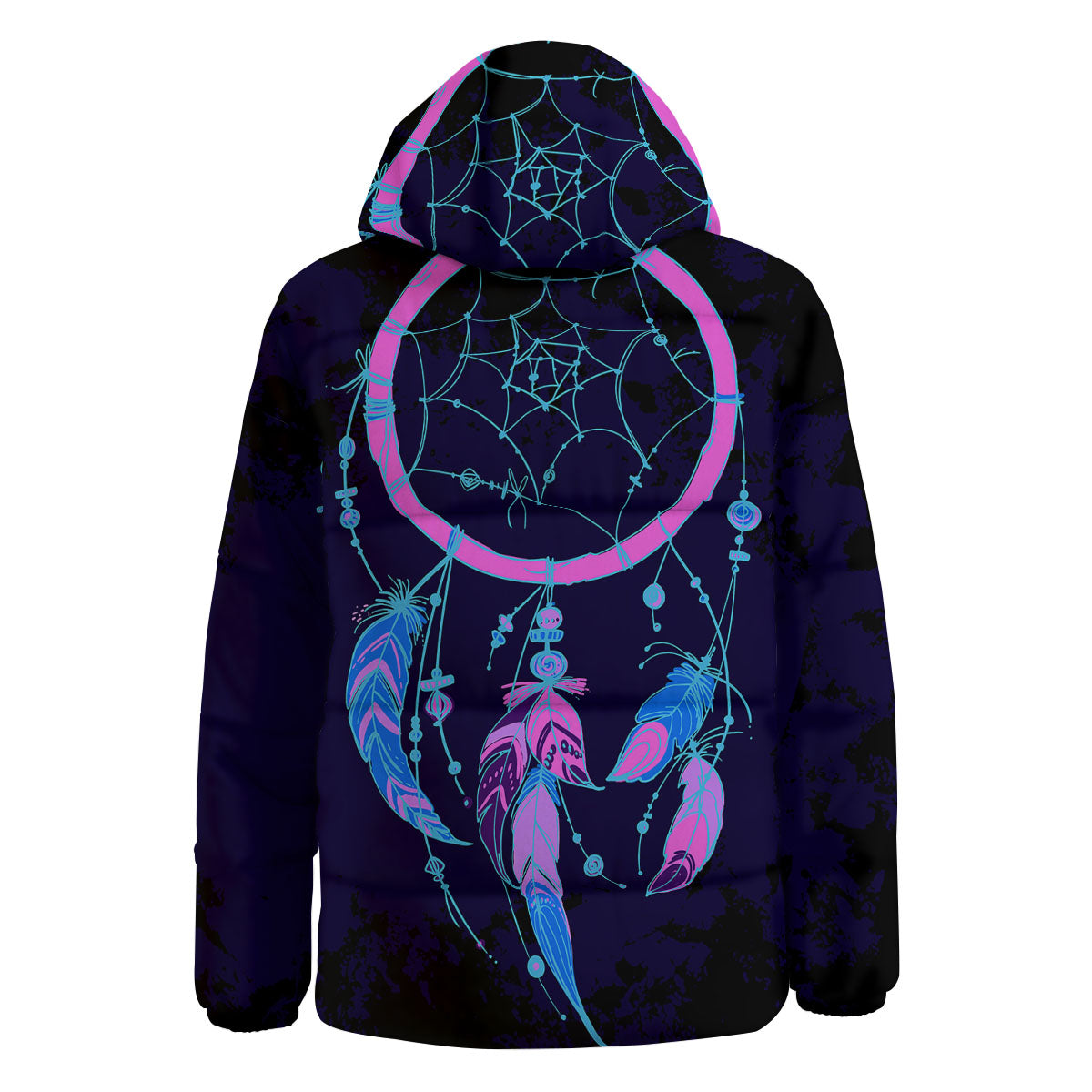 Dream Catcher Purple Native Print Down Jacket-grizzshop