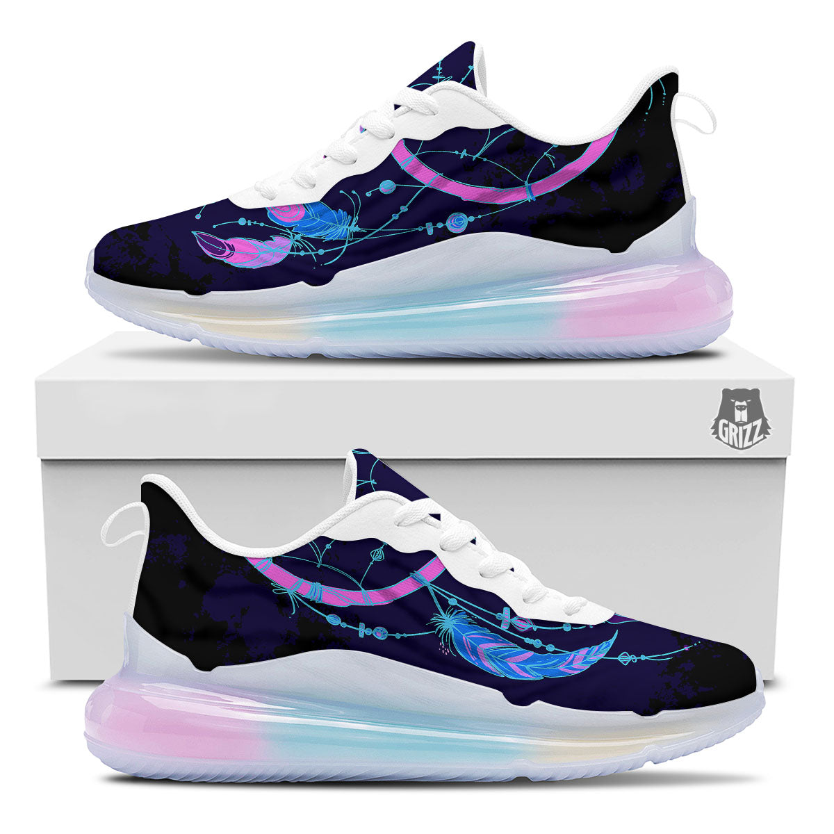Dream Catcher Purple Native Print Running Sneakers-grizzshop
