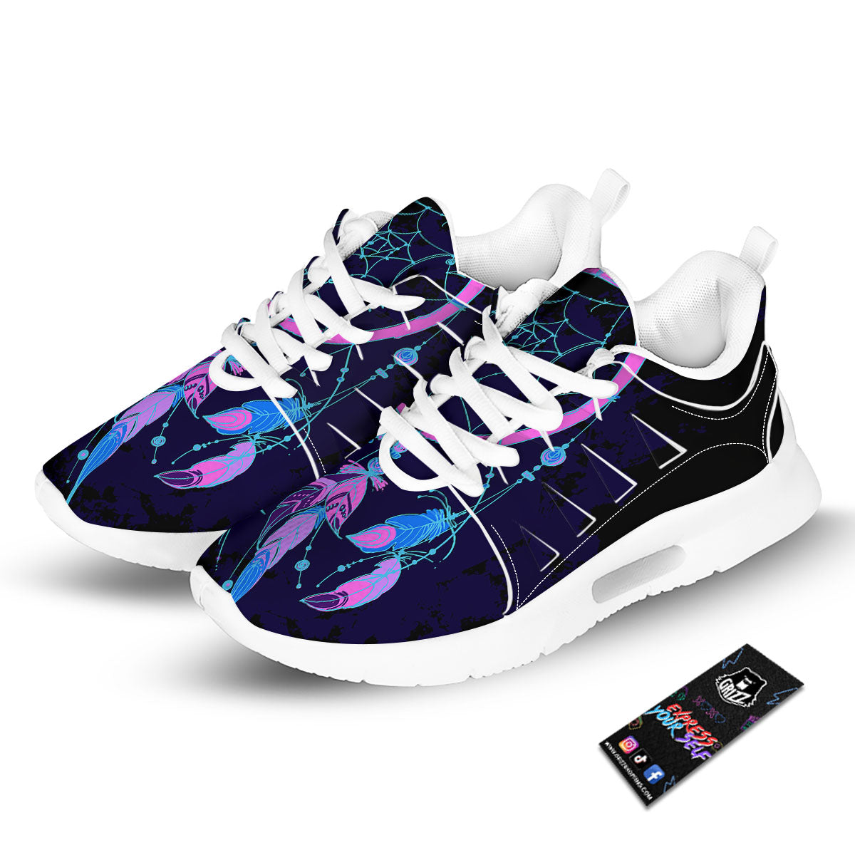 Dream Catcher Purple Native Print Tennis Shoes-grizzshop
