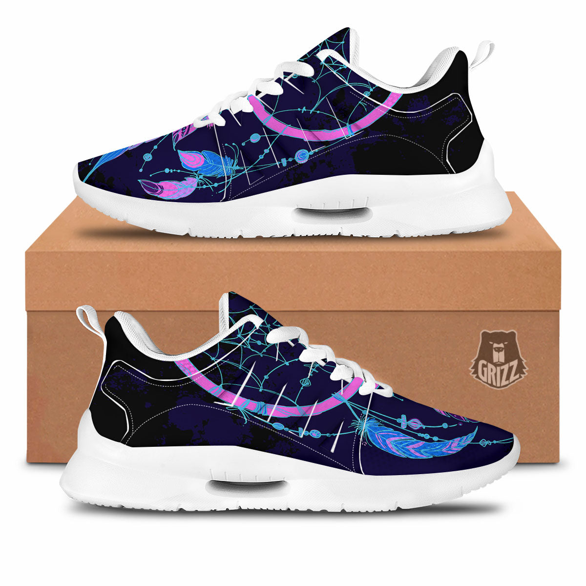Dream Catcher Purple Native Print Tennis Shoes-grizzshop