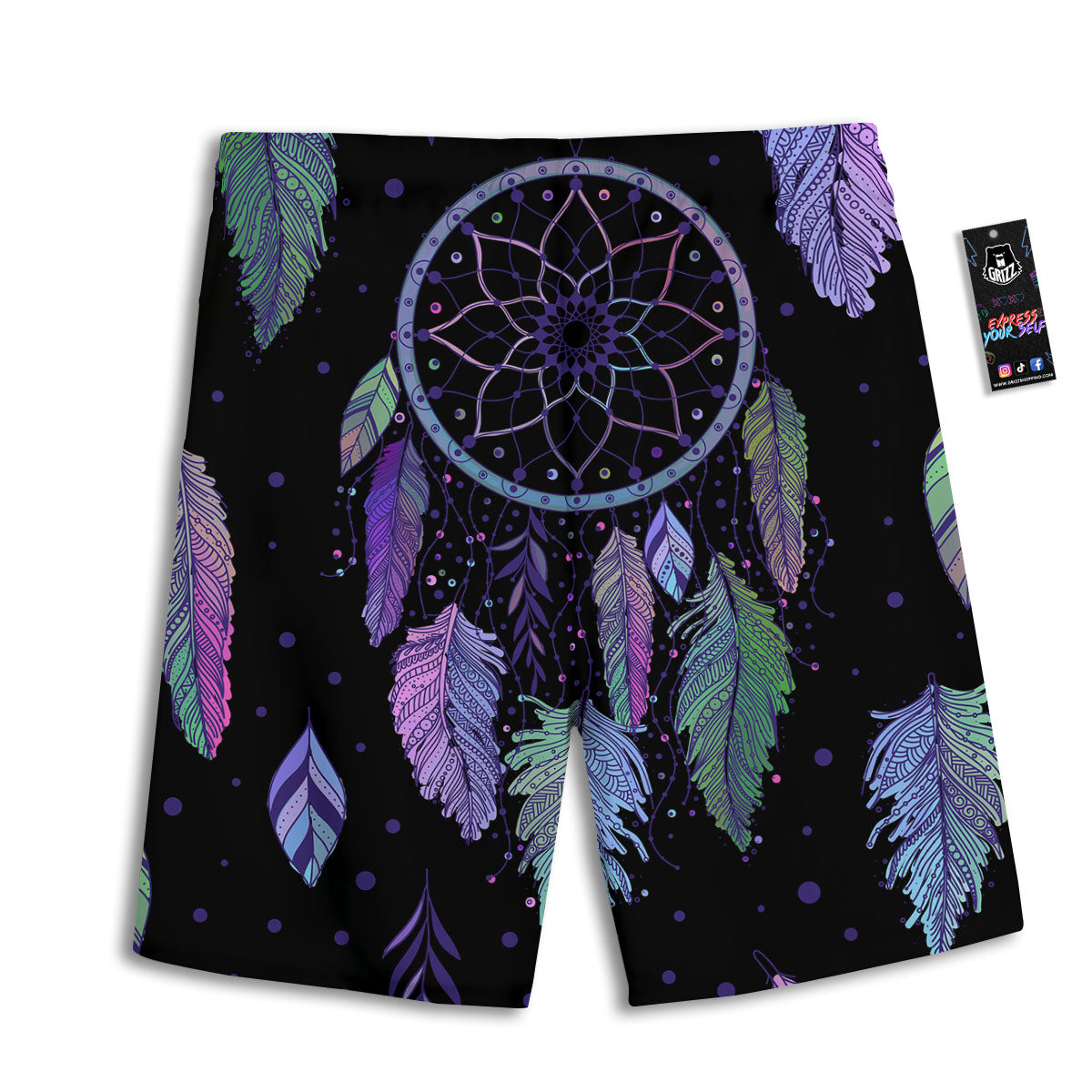 Dream Catcher Teal And Purple Print Men's Athletic Shorts