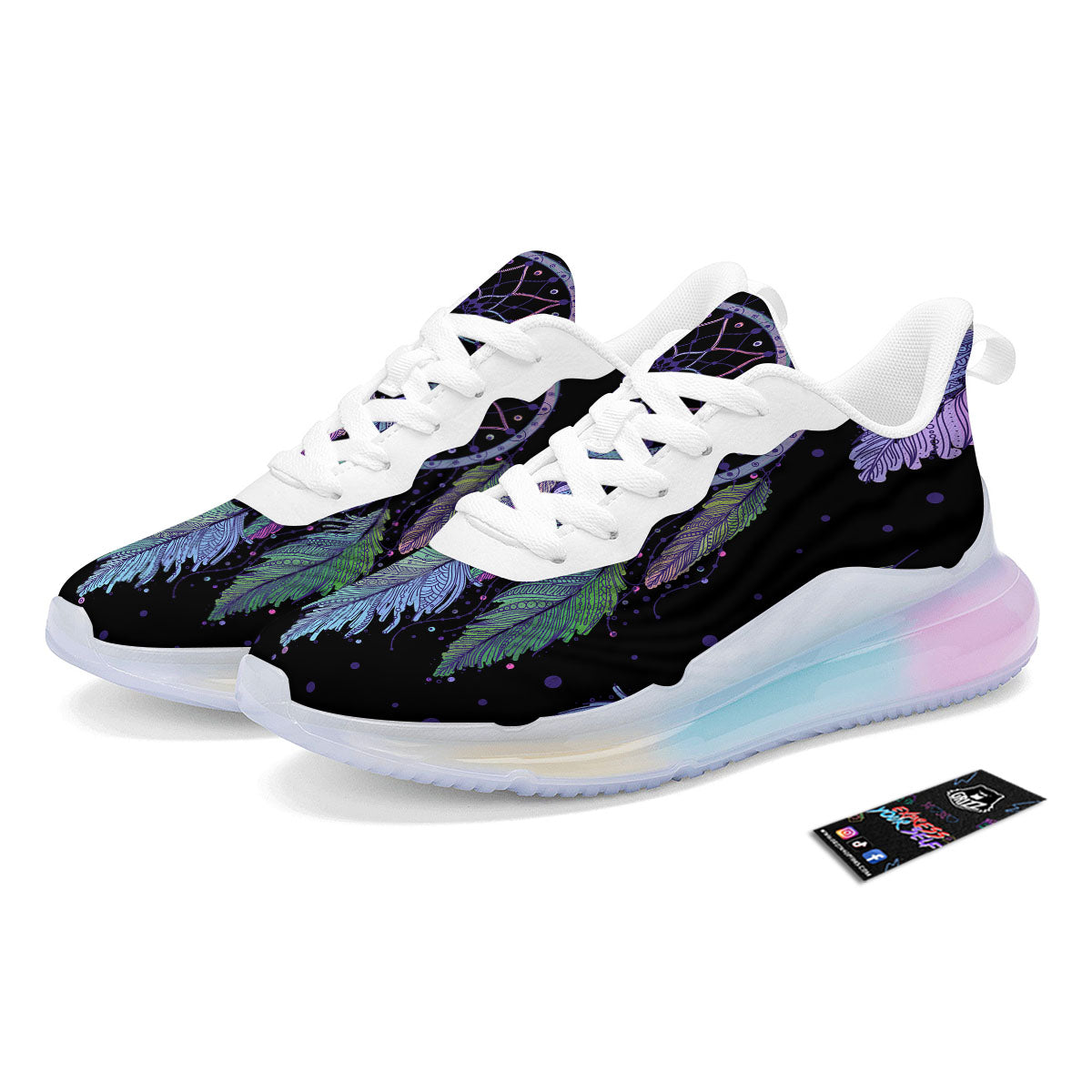 Dream Catcher Teal And Purple Print Running Sneakers-grizzshop