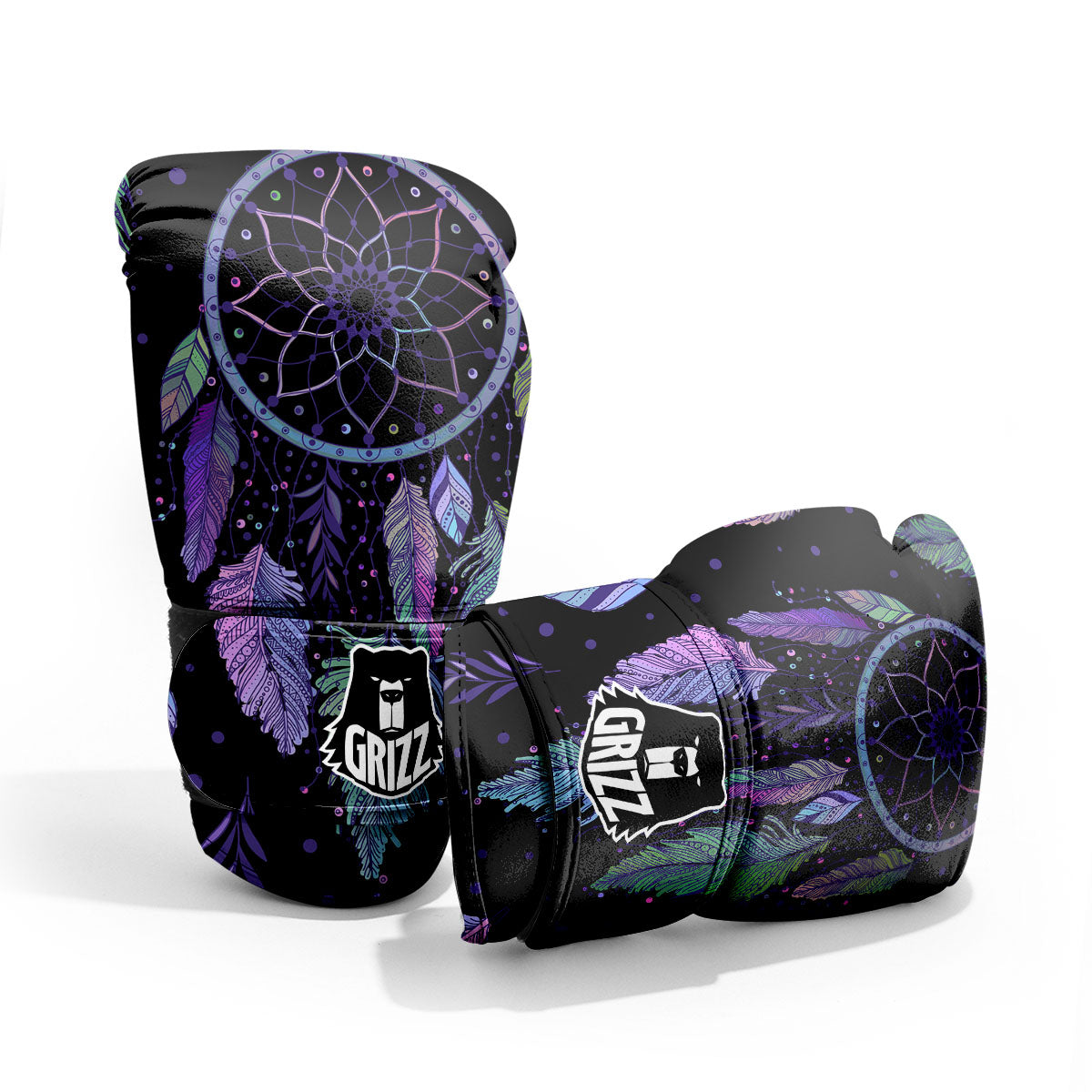 Dream Catcher Teal And Purple Print Pro Boxing Glove