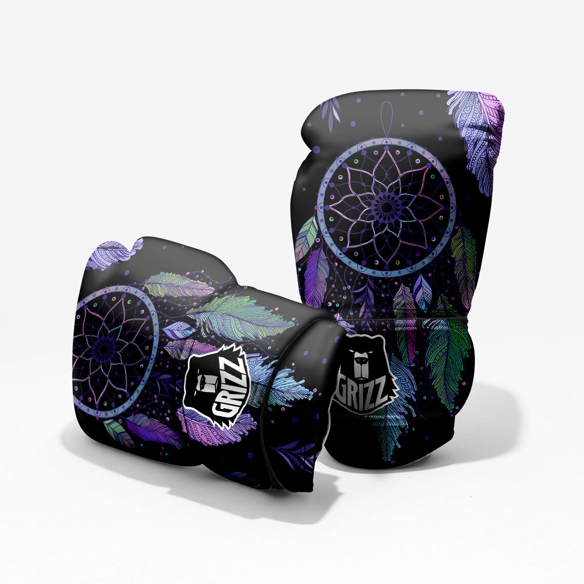 Dream Catcher Teal And Purple Print Pro Boxing Glove