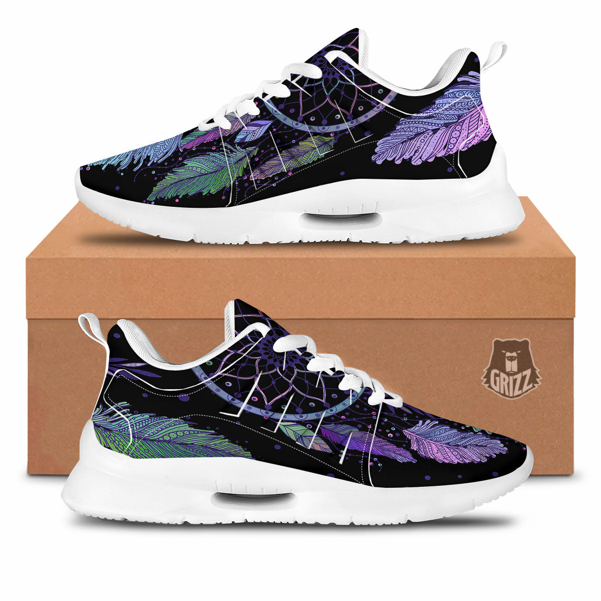 Dream Catcher Teal And Purple Print Tennis Shoes-grizzshop