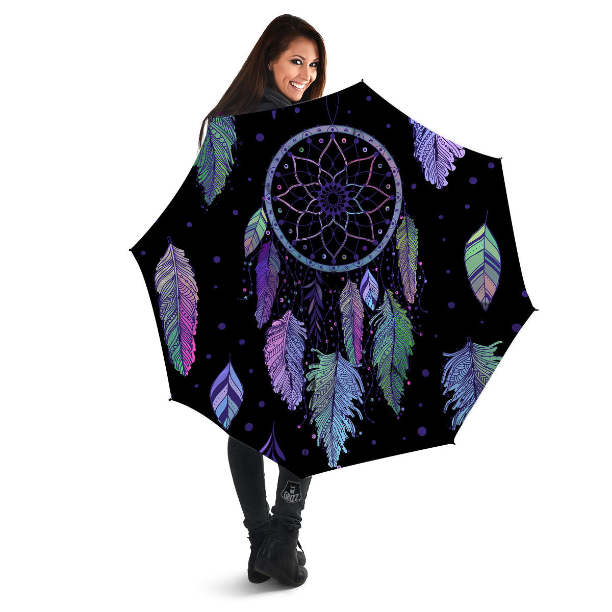 Dream Catcher Teal And Purple Print Umbrella-grizzshop