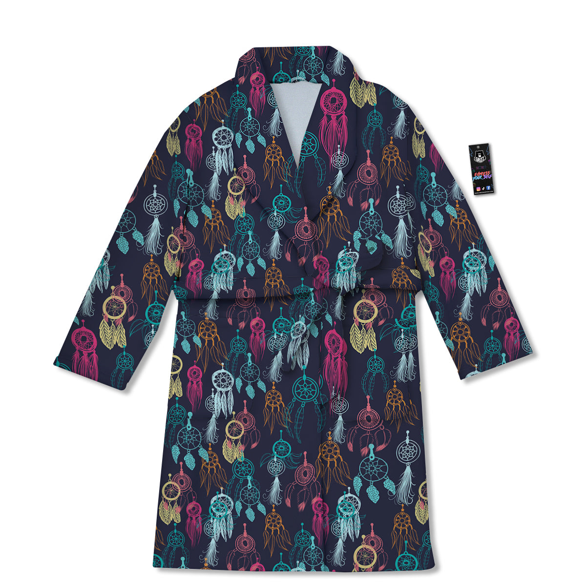 Dream Catcher Vintage Print Pattern Bathrobe-grizzshop
