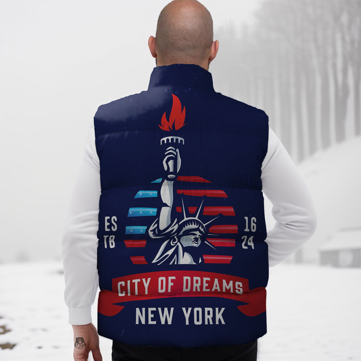 Dream Of Liberty American Print Down Vest