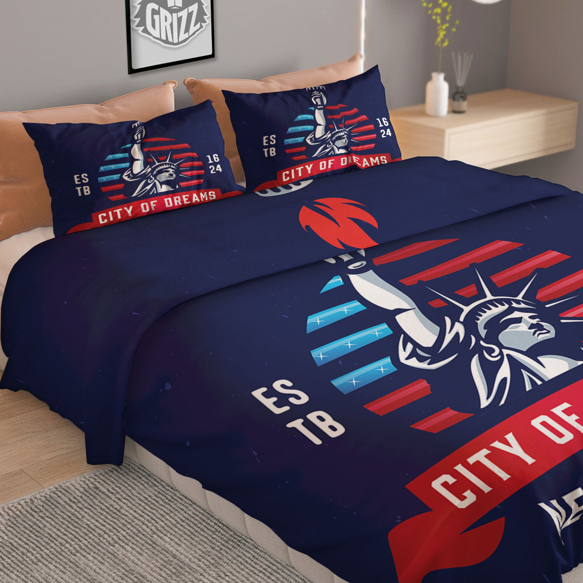 Dream Of Liberty American Print Duvet Cover Bedding Set