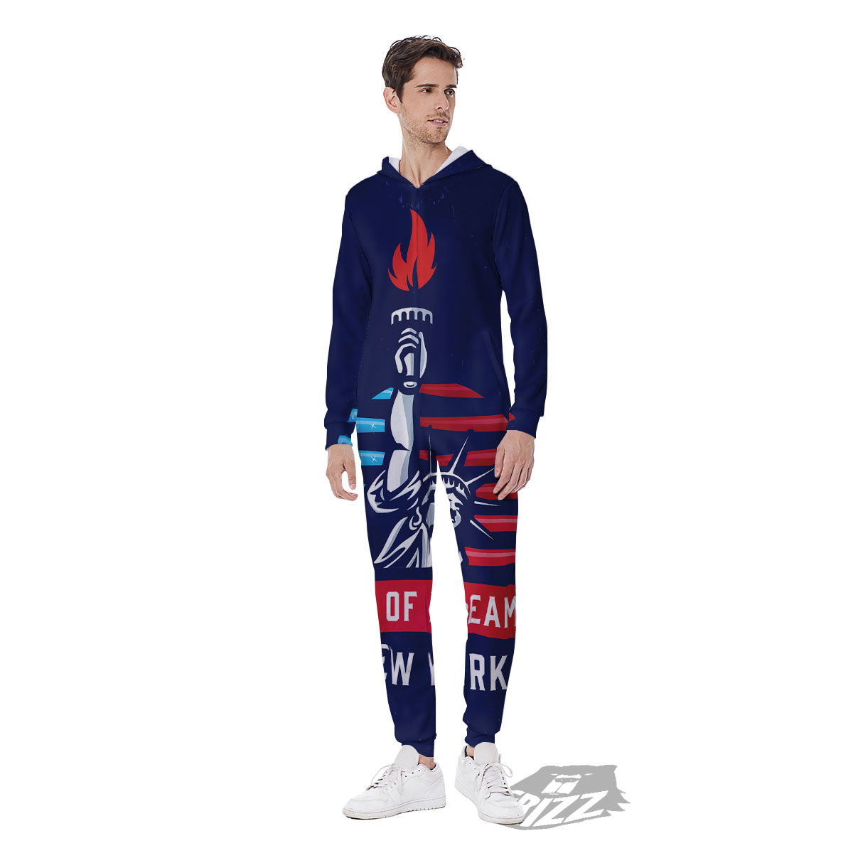 Dream Of Liberty American Print Men's Jumpsuit-grizzshop