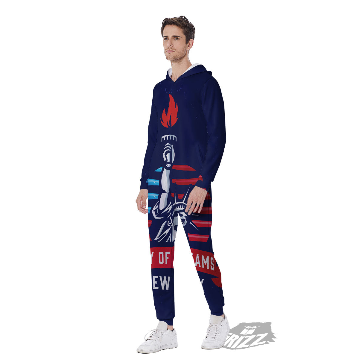 Dream Of Liberty American Print Men's Jumpsuit-grizzshop