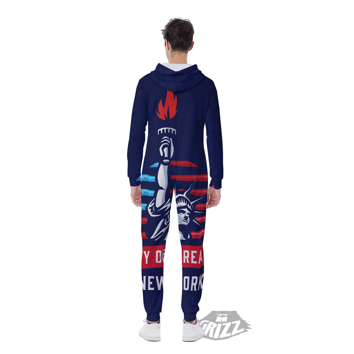 Dream Of Liberty American Print Men's Jumpsuit-grizzshop