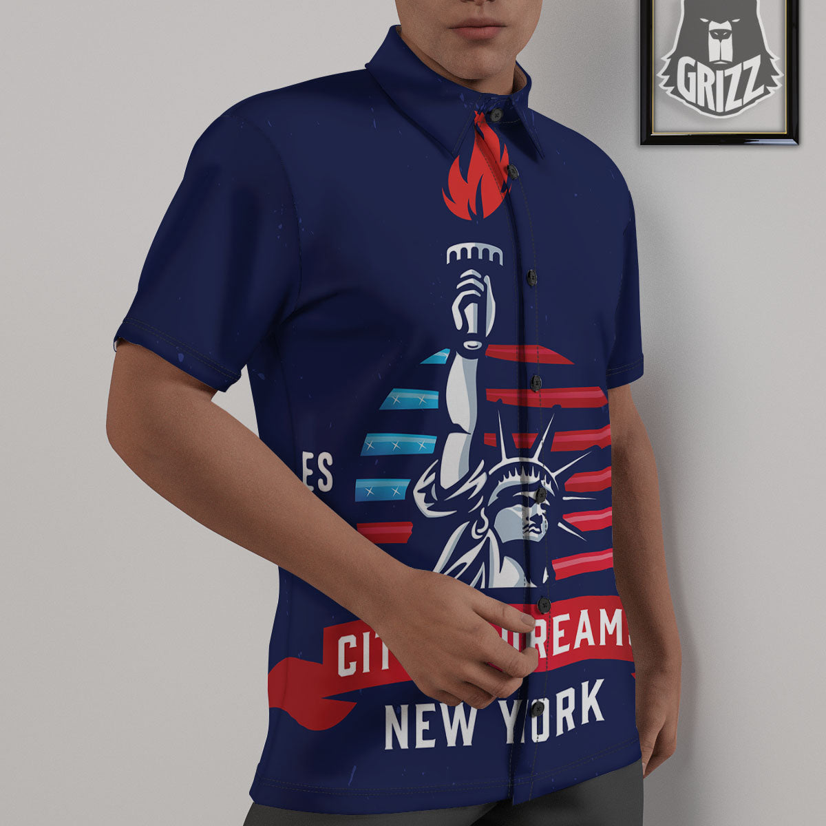 Dream Of Liberty American Print Untucked Shirts-grizzshop