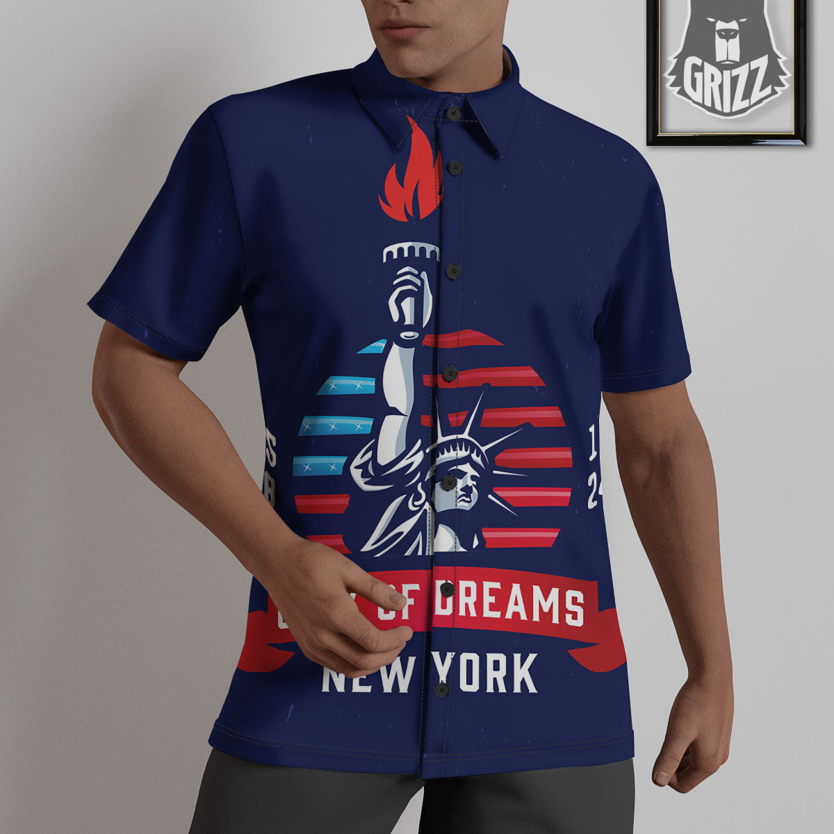 Dream Of Liberty American Print Untucked Shirts-grizzshop