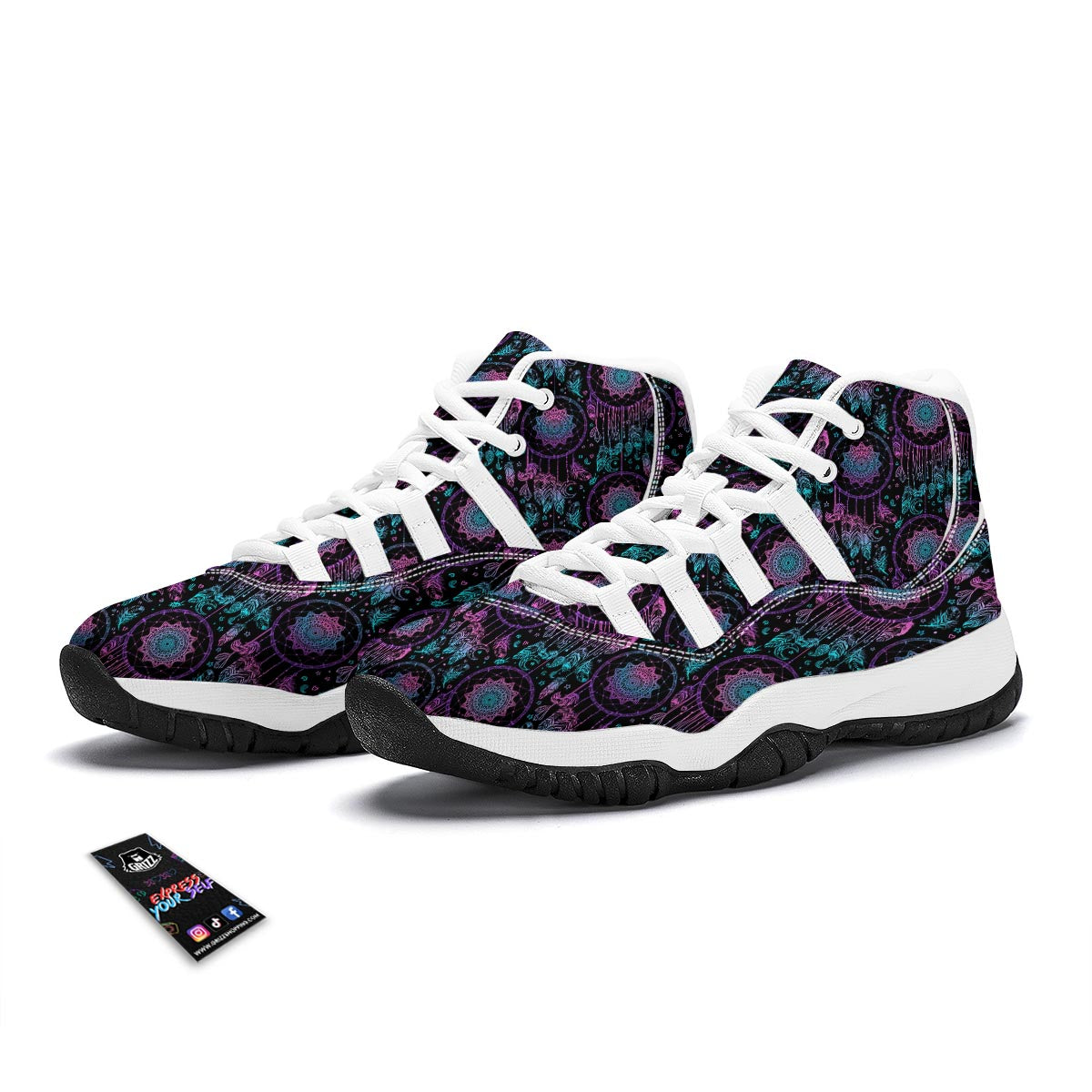 Dream catcher boho mandala White Bball Shoes-grizzshop