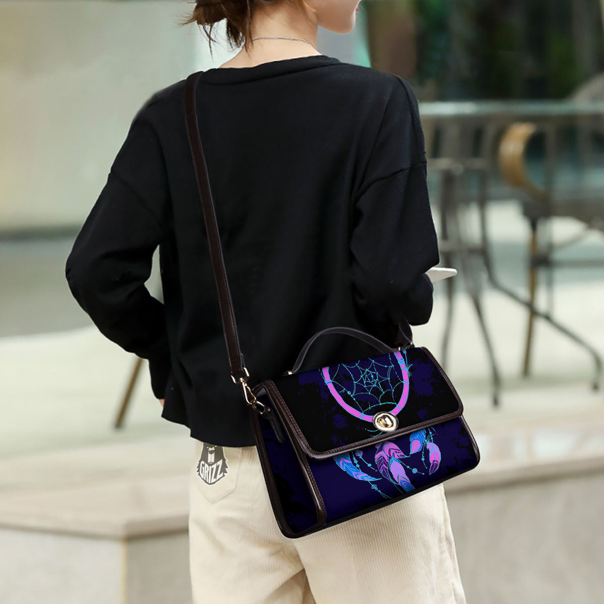 Dream Catcher Purple Native Print Women's Satchel Bag