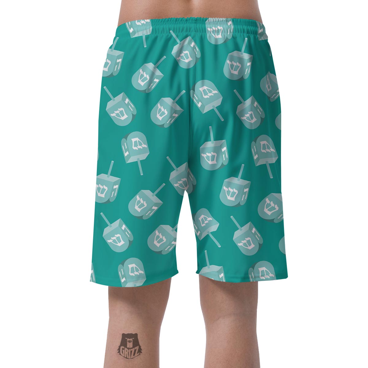 Dreidel Pattern Print Men's Shorts-grizzshop